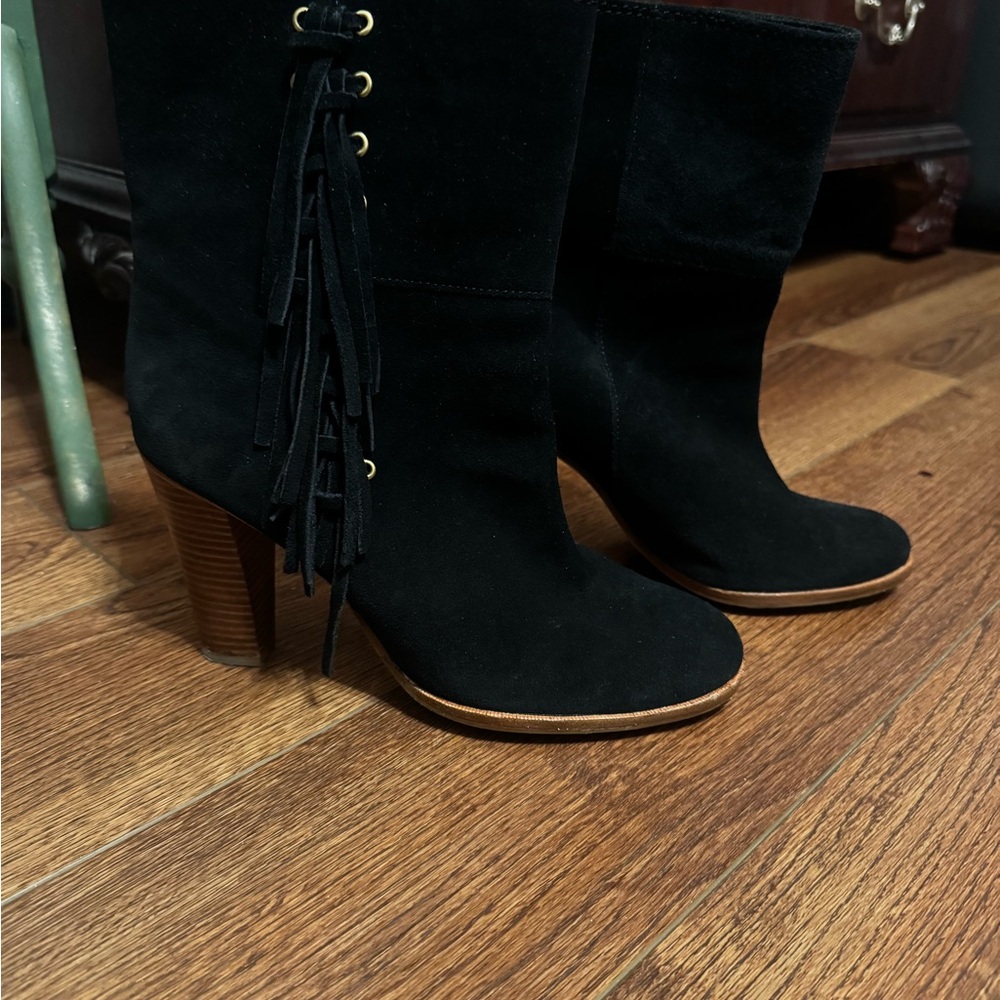 Coach Black Suede Heeled Boots